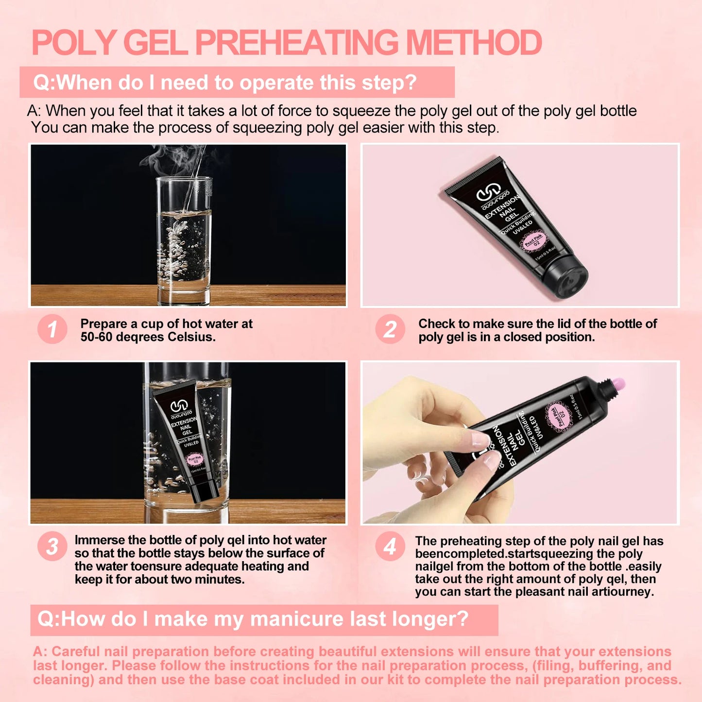 Salon & Home Nail Art Kit - 0.51oz Odorless Quick Build Gel Extension Set with 20 Nail Forms & Tools | Professional UV Sculpting