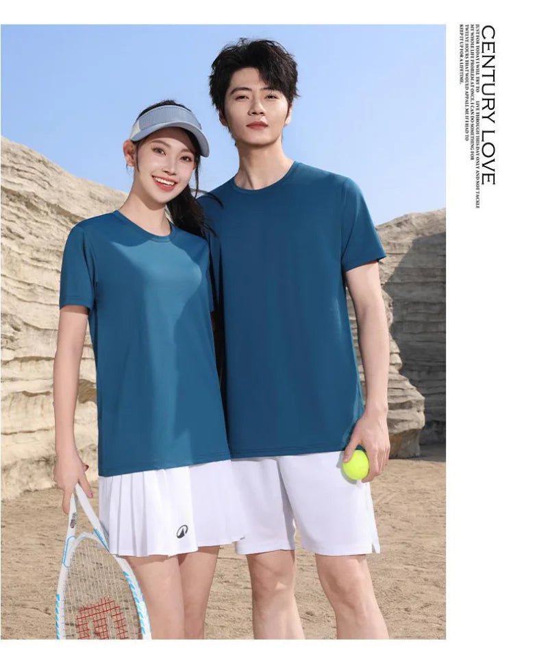 Herr Sport T-Shirt 2026 – Quick Dry Logotryck Brodyr Kortärm O-ringad Andningsbar 8 Färger S–4XL
