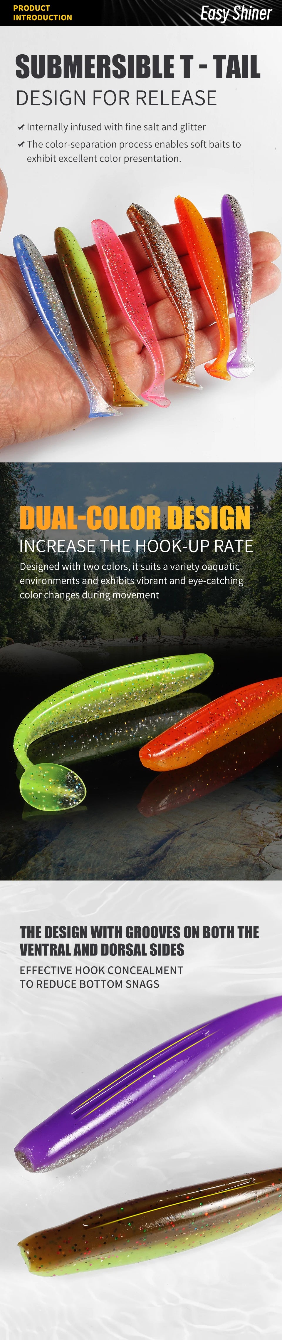2020 NEW Supercontinent Soft Lures   Baits Fishing Lure Leurre Shad Double Color Silicone Bait T Tail