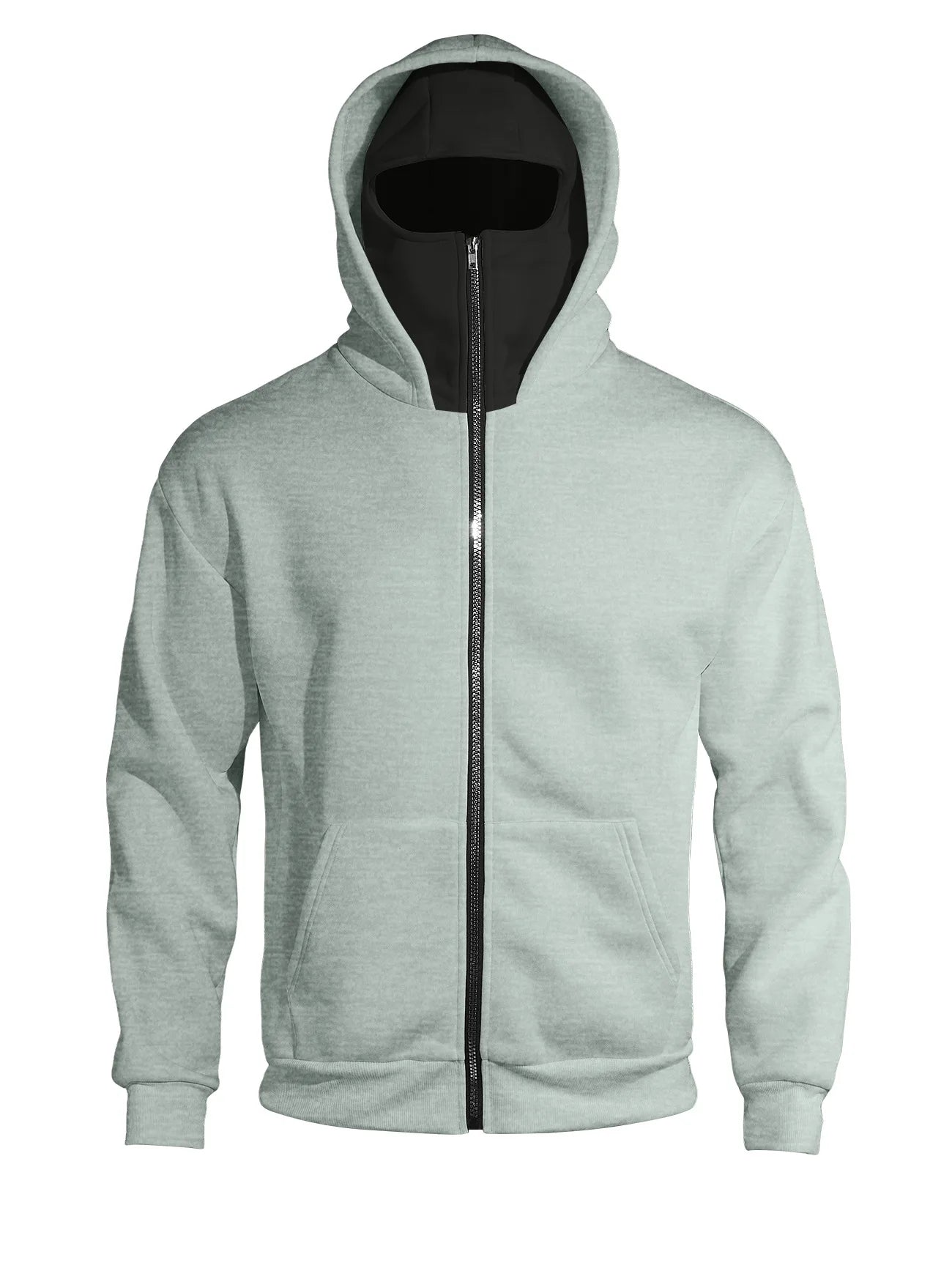 Autumn Men's Double-Layer Hooded Zip-Up Sweatshirt, Loose Casual Fit with Front Pockets, Ideal for Outdoor and Streetwear Style