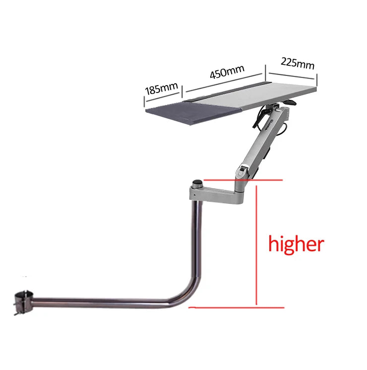 D-MOUNT High OK5030 Multi Functional Gas Spring Arm Laptop Tray Holder Around Chair Legs Lazy Office Stand Mouse Plate Mount