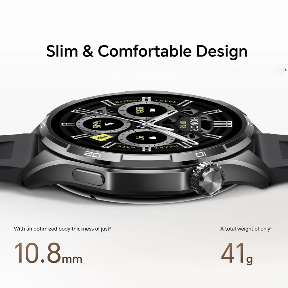 Honor Watch 6 new Smartwatch 1.46" AMOLED Up to 35 days battery life Over 120 training and health modes 5ATM waterproof, IP69 protection, Bluetooth 5.4
