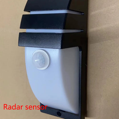 LED Vägglampa Utomhus IP65 – 12W/30W, Varmvit/Kallvit, Med/Utan PIR Radarsensor 360°, AC85–265V