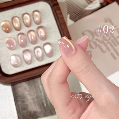 1-12pcs SHAKA Autumn Tanhua Cat Eye Pink Transparent Color Gel Nail Polish 2026 New Simple And Generous Halloween Nail Gel