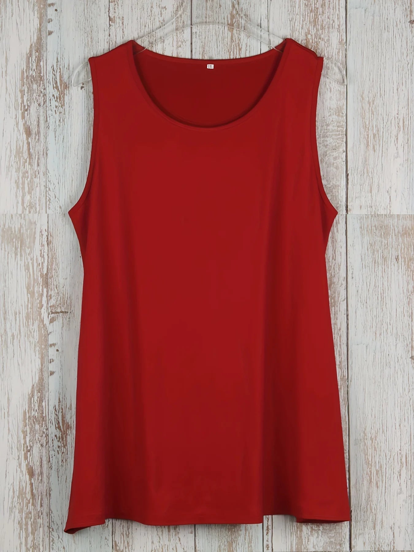 Plus Size Simple Solid Tank Top Casual Crew Neck Sleeveless Tank Top For Summer Women's Plus Size Clothing