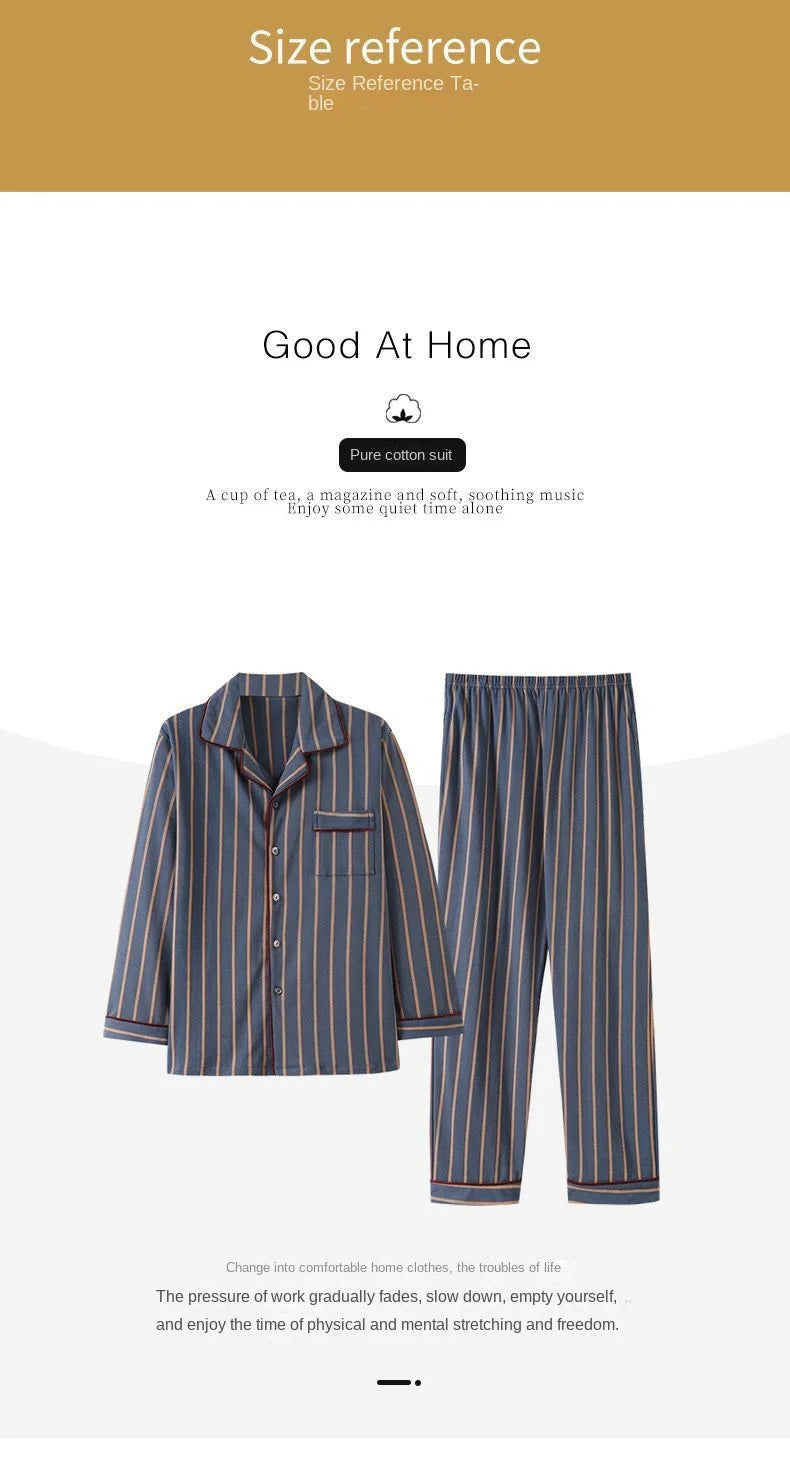 Herr Pyjamas Set – Långärmad & Långa Byxor Tunn Polyester Året Runt Plus Size, 5 Färger M–4XL