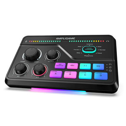 FIFINE SC8 Ljudmixer med RGB-belysning och röstväxlare