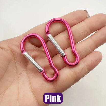 5-100Pcs Aluminum Carabiner Key Chain Clip Outdoor Camping Keyring Snap Hook Water Bottle Buckle Kit Climbing Accessories