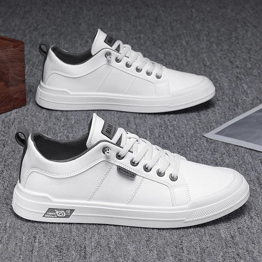 Herr lädersneakers stor storlek – Halkfri, mjuk sula, alla årstider, storlek 39–44, 3 färger