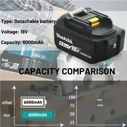 Makita 18V 6.0Ah batteri med laddare för Makita 18V elverktyg