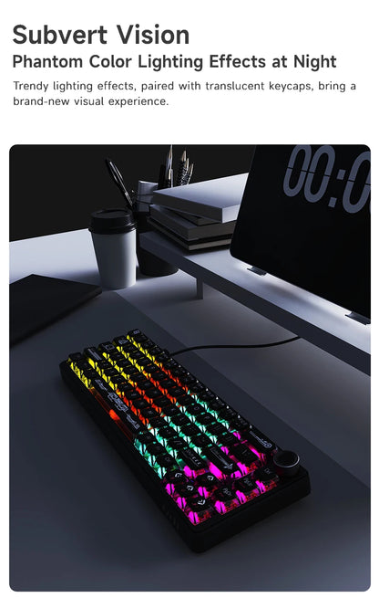 AJAZZ AK690 mekaniskt USB-tangentbord med 68 tangenter – engelsk layout