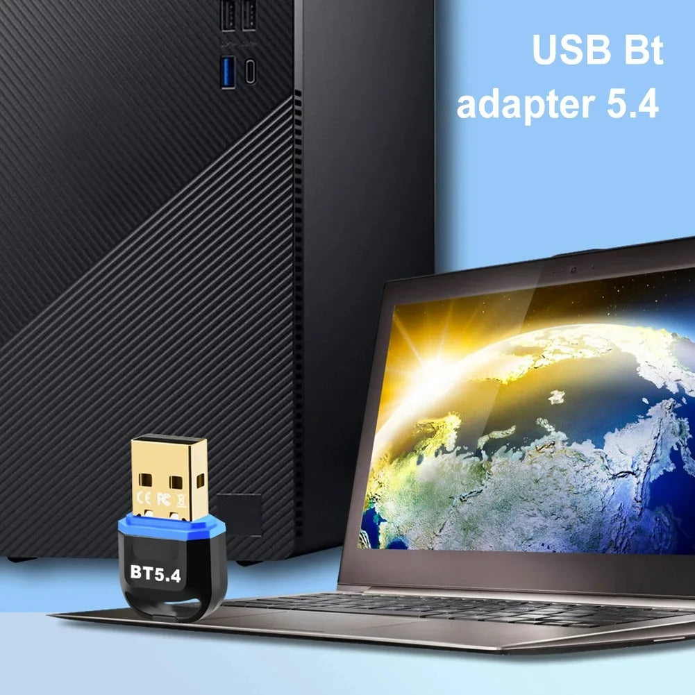 USB Bluetooth 6.0 Adapter Bluetooth 5.4 Dongle Bluetooth Receiver & Transmitter for Bluetooth Keyboard/Mouse/Headphone/Speaker