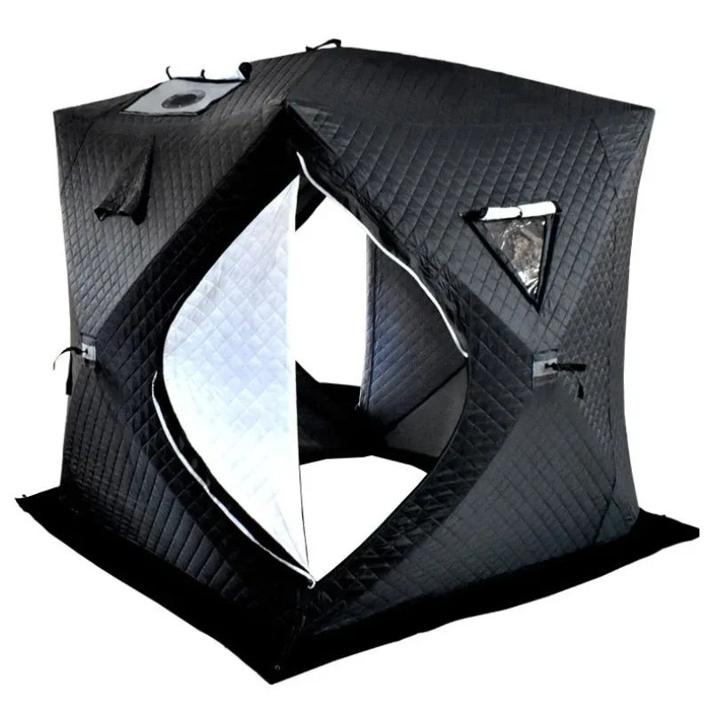 Winter Outdoor Pop Up Windproof Thickened Cold Resistant Sauna Room Portable Square Large Ice Fishing House Tent