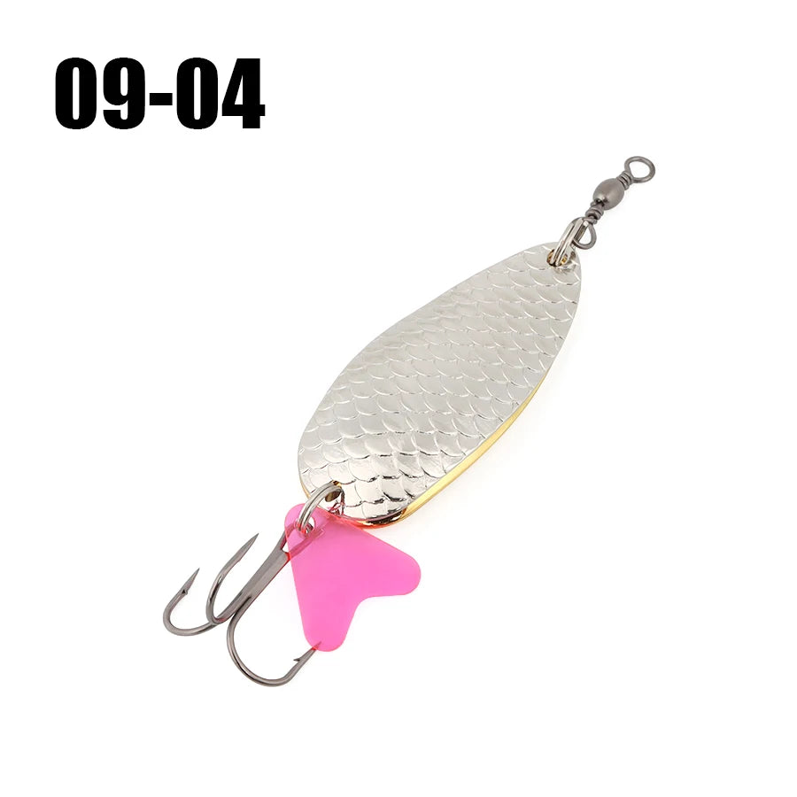 W.P.E Fishing Lure JIG Double Artificial Bait 8 Grams With Connector Three-anchor hook Metal sequins For fishing