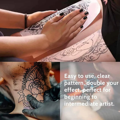 Tattoo Transfer Gel Kit with Blue Algae Soap Foam Bottle and Tattoo Transfer Paper Set for Tattoo Beginner Artist Accessories