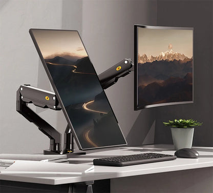 NB G55 Mechanical Spring Arm 27-34 Inch Dual Arc Screen Desktop Monitor Holder 5-16kgs Ultra Wide Monitor Mount with USB Port