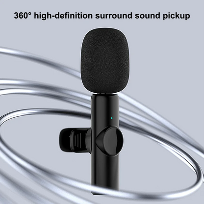 Wireless Lavalier Microphone USB C Mini Microphone with Noise Cancellation For iPhone17 16 15 Lapel Mic for Video Recording Vlog
