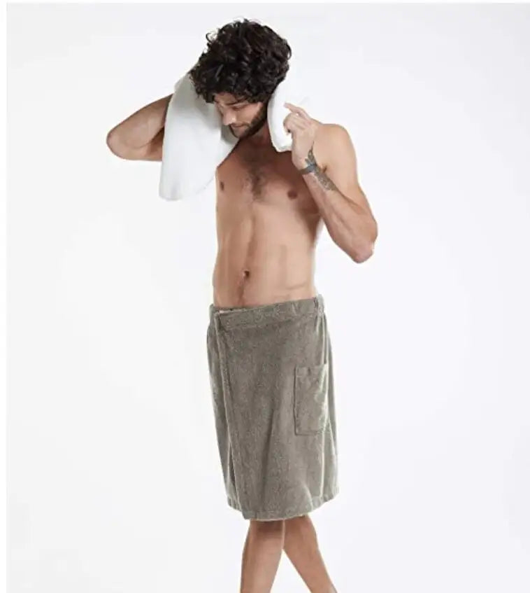 Men's Shorts 2025 Wearable Bath Towel Bathhouse Shower Room Bathrobe Pocket Bath Towel Clothing