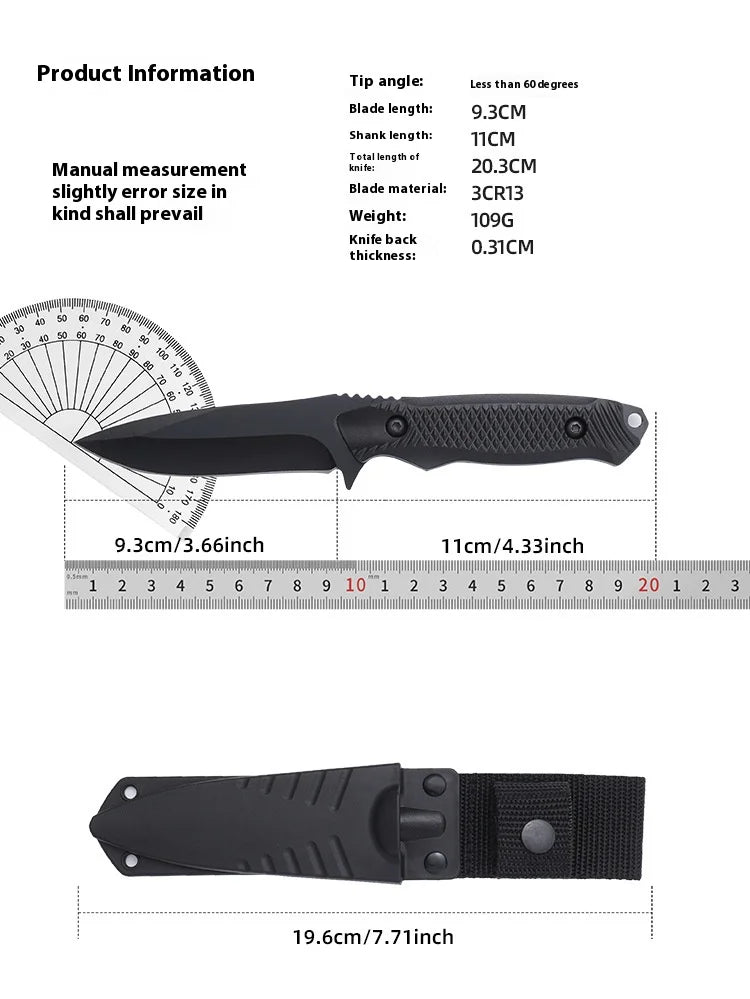 Durable High Hardness Fixed Blade Knife with Protective Sheath Outdoor Camping Fishing Cutting Utility Tool