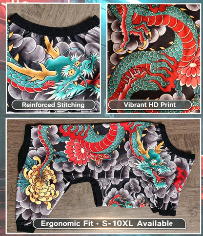 Streetwear Pet Tattoo Suit 4-Way Stretch Full Body Clothes S-10XL Comfortable Dog Cat Costume for Small to Large Pets