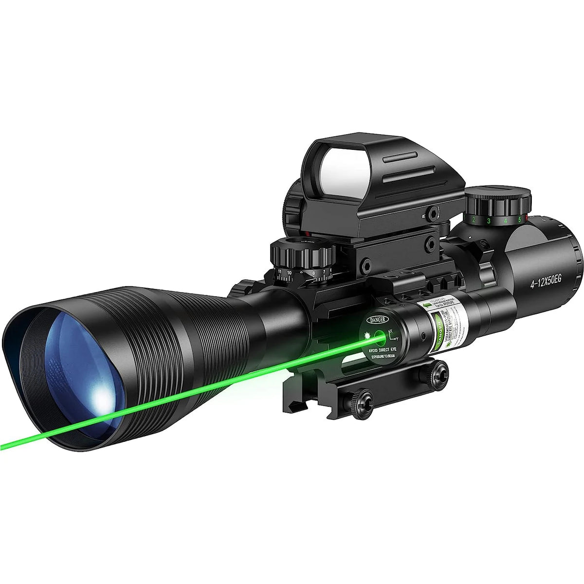 Taktiskt Siktespaket 4-12x50 med Holografiskt Sikte och Rödpunkt