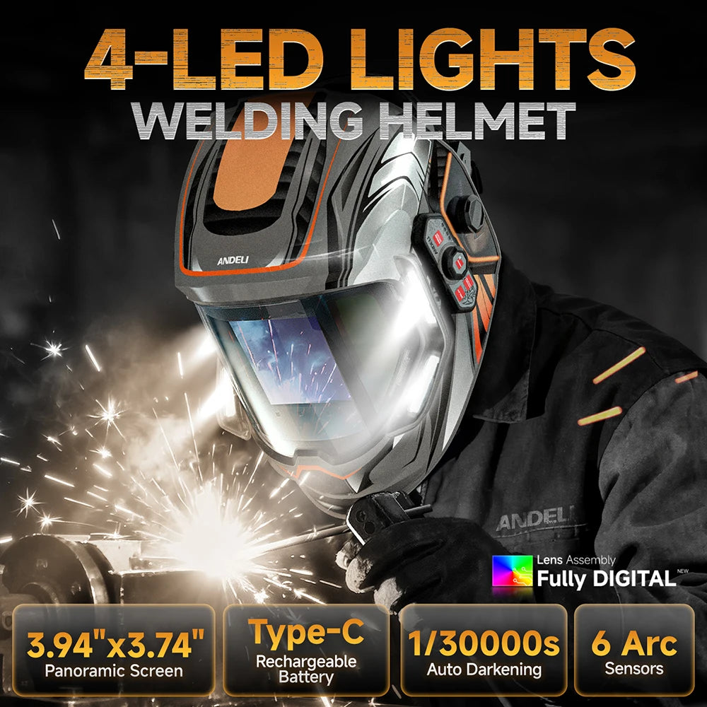 ANDELI automatisk svetsmask med true color och stort synfält