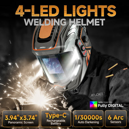 ANDELI automatisk svetsmask med true color och stort synfält