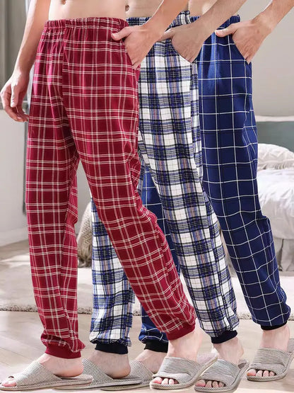 Herr Pyjamasbyxor Långa – Tunna Andningsbara Casual Hemmabyxor, 12 Färger M–6XL
