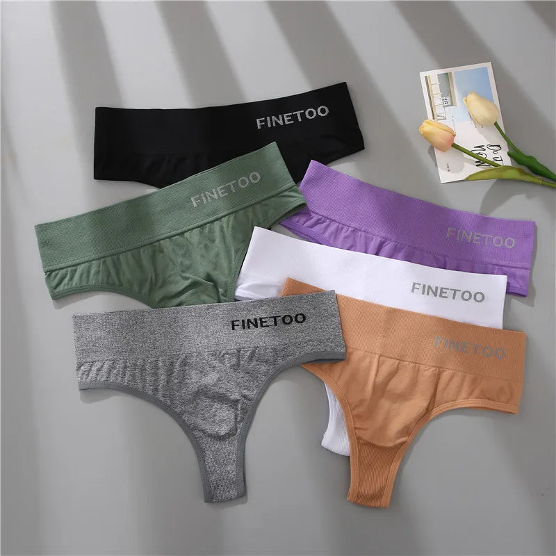 FINETOO 2PCS/Set M-2XL Bodyshaper G-String Panties Women Slim Underwear Female Lingerie Sexy Lady Thongs High Waist Underpants