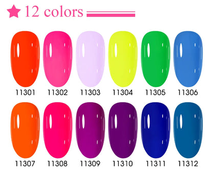 Clou Beaute 12pcs TPO & HEMA FREE Nail Gel Polish Set Red Pink Nude Green Yellow Purple UV Gel Nail Semi Permanent Nail Varnish