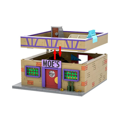 MOC Simpsons Anime Moe's Tavern Byggklossar Modell