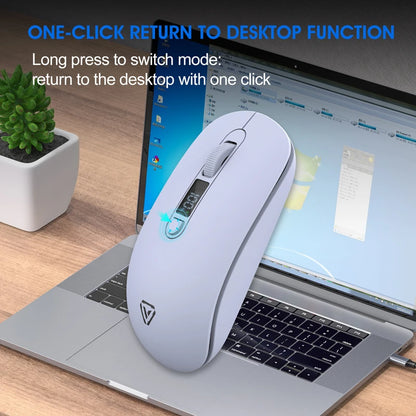 Trådlös Mus Bluetooth + 2,4G S201B – Smart Batteri-display Tyst Klick 3200 DPI USB-C Laddning Laptop PC 2026