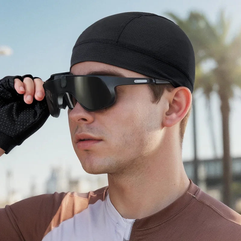 Men Women Quick Dry Breathable Mesh Skull Beanie Cap Sweat Absorbent Sports Cap Under Helmet Liner Moisture Wicking Cycling Hat
