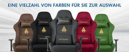 Vittanly Gaming Chair Breathable Office Chair Made of High-Quality Fabric New Adjustable and Rotating Desk Chair with Footrest