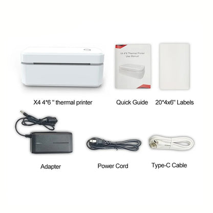 Marklife X4 Termisk Etikettskrivare – 4x6" Fraktetiketter Bluetooth Automatisk Igenkänning 110mm Vit Svart EU US UK 2026