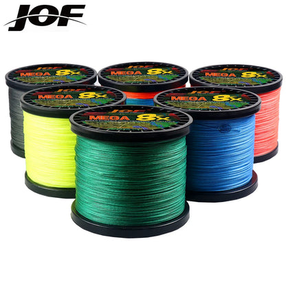 JOF 8 Strand 1000M 500M 300M 100M Japan Super Strong PE Braided Fishing Line Multifilament Braid Thread X8 18-78LBS