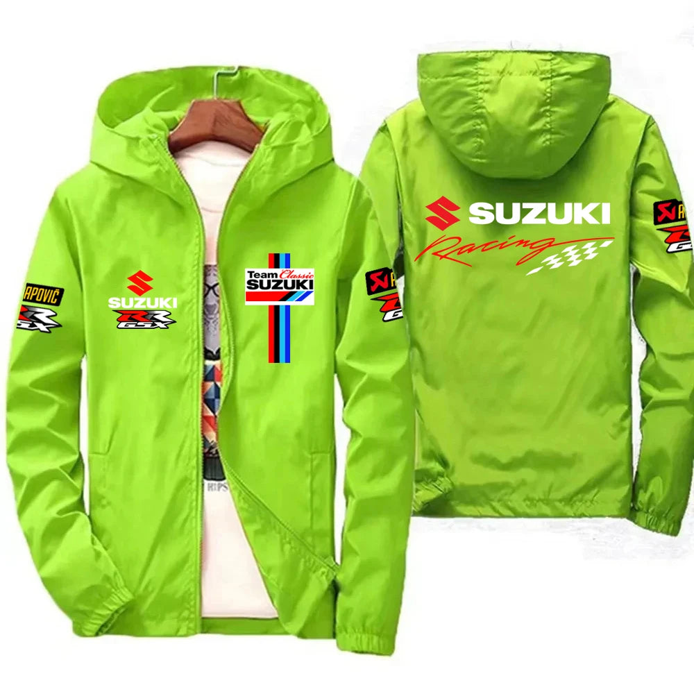 Racingjakka för Herr – Tunn Polyesterjakka med Dragkedja, Casual Sportswear i 10 Färger och Storlekar S–7XL