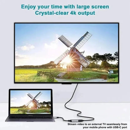 KEBIDU 8K 4K 60Hz 30Hz USB C to HDMI-Compatible Cable Type C HDTV Converter Adapter Cable For iPhone MacBook iPad Phone Laptop