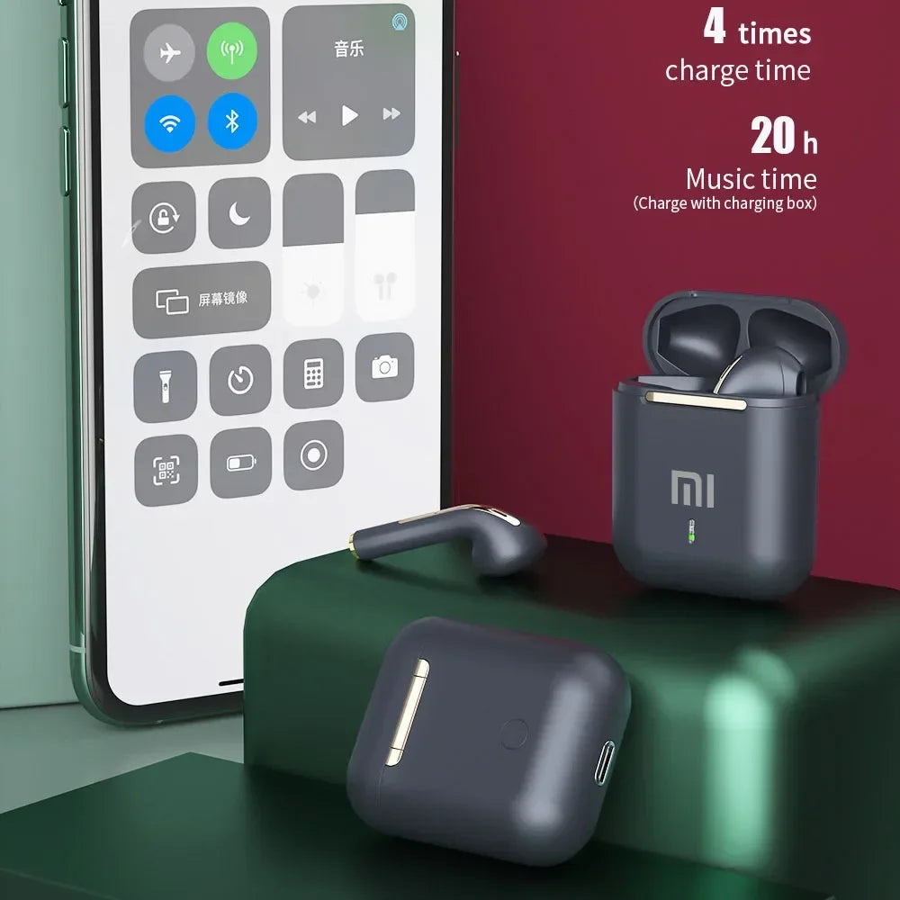J18 TWS Trådlösa Hörlurar – Bluetooth 5.0, HiFi-ljud, IPX5, Touch och CVC Brusreducering