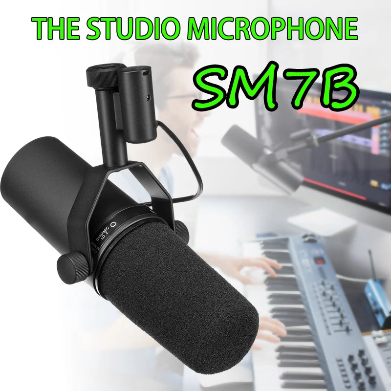 SM7B Dynamic Podcast Microphone with Anti Shock Bracket, Suitable for Live Vocal Recording, Performance, and Studio Use SM7DB