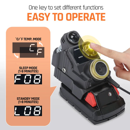 Silverflo 937DI Trådlös Löddstation – Portabel, 200–480°C, Kompatibel med DeWalt/Milwaukee/Makita 18–20V Batteri