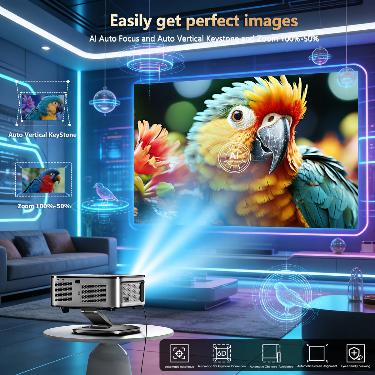 XIWBSY T08 Plus Full HD-projektor med autofokus och Android 11