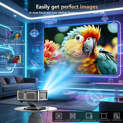 XIWBSY T08 Plus Full HD-projektor med autofokus och Android 11
