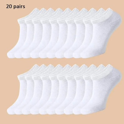 Unisex Båtsockor – Tunna, Andningsbara, Anti-lukt, 6–40-pack, Svart/Vit/Grå