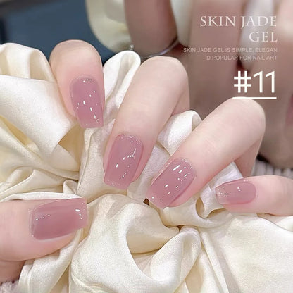 1-24pcs WS Jelly Jade Nude Pink Gel Nail Polish Natural Pink Translucent Color LED UV Gel Soak Off For Home Salon Nail Art DIY