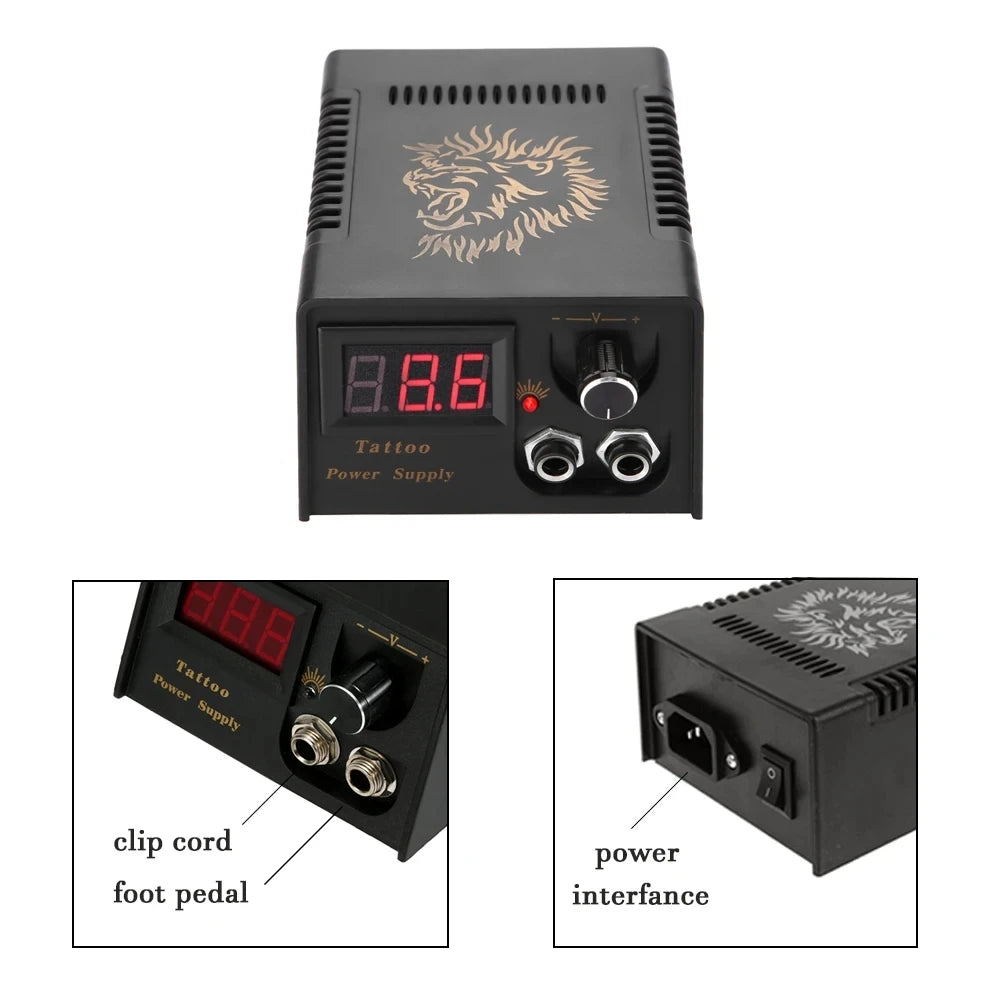 Coils Tattoo Machine Kit Power Supply with Tattoo Needles Ink Accessories Set for Tattoo Body Art Tool Permanent Makeup Kit