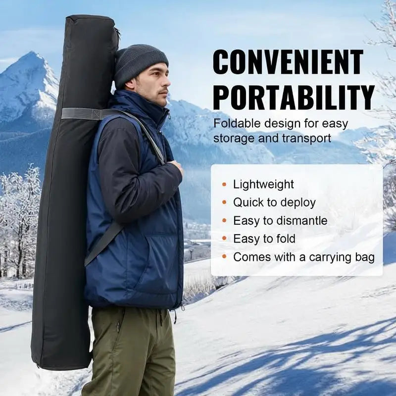 Ice Fishing Shelter, 2.3 X 2.3 X 2 M, Portable Pop-Up Fishing Tent for 3-4 Persons, Waterproof 300D Oxford Fabric, with Anchors, Ropes, Carry Bag, for Winter Fishing, Black