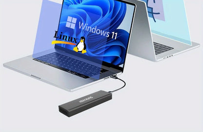 SUNKANDI M.2 NVME SATA SSD Enclosure Adapter, USB C 3.1 Gen 2 (10 Gbps) To M.2 PCIe NVMe and SATA SSDs Support for SSDs 2230