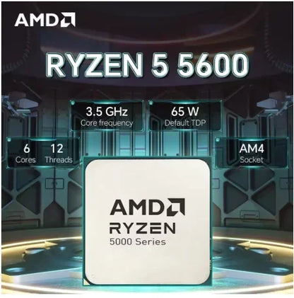 Cost Effective AM4 Upgrade CPU AMD Ryzen 5 5600 6 Cores 12 Threads 7NM Zen3 32MB Cache Desktop PC Chip Without Box