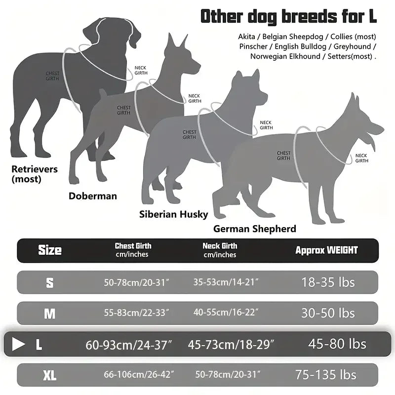 Militär Taktisk Hundsele – No-Pull, Reflexremsor, Kontrollhandtag, S–XL, 4 Färger